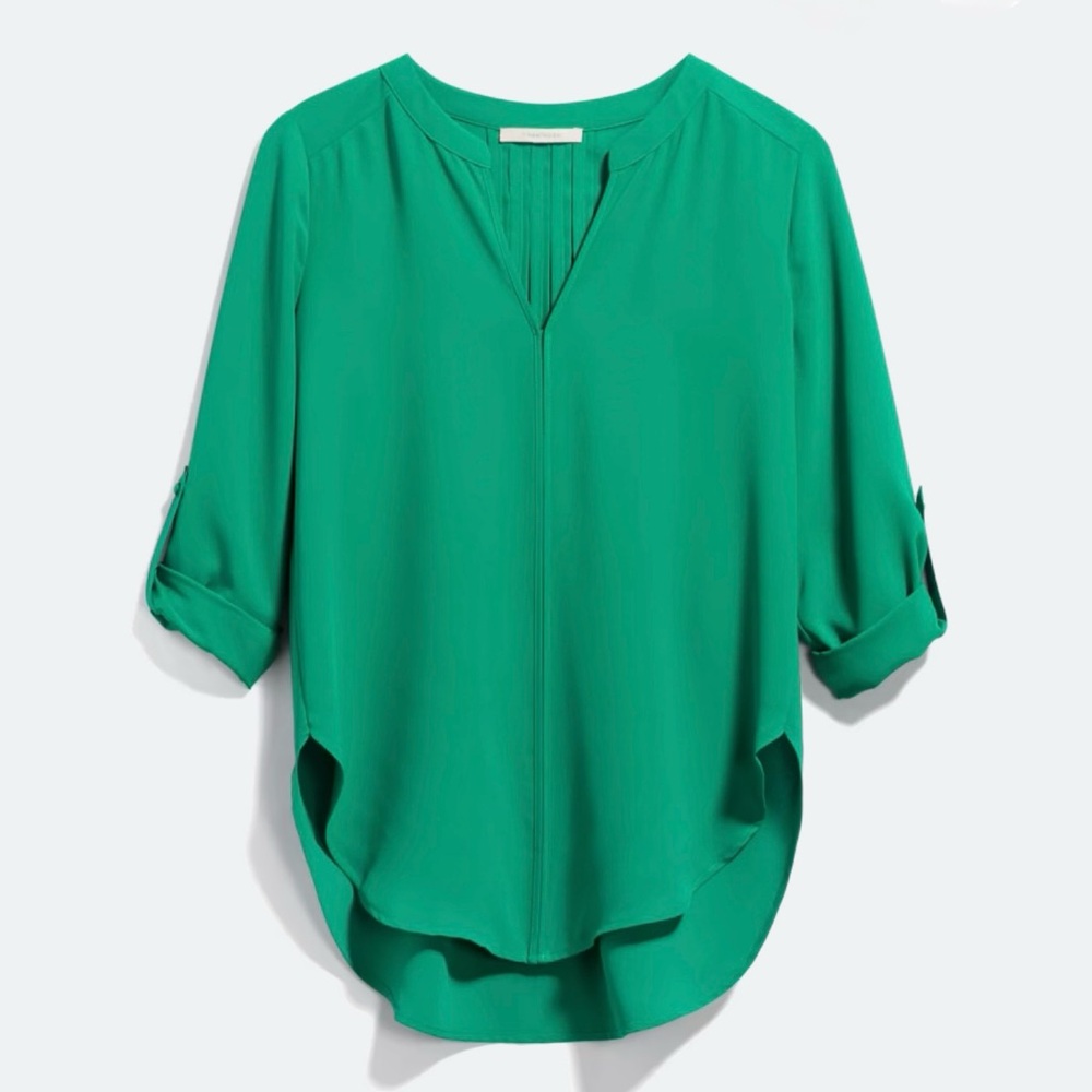 Karie Split Neck High-Low Hem Blouse - Holidays - image 7